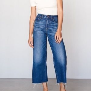 Madewell Wide Leg Crop - Frayed Hem Jeans